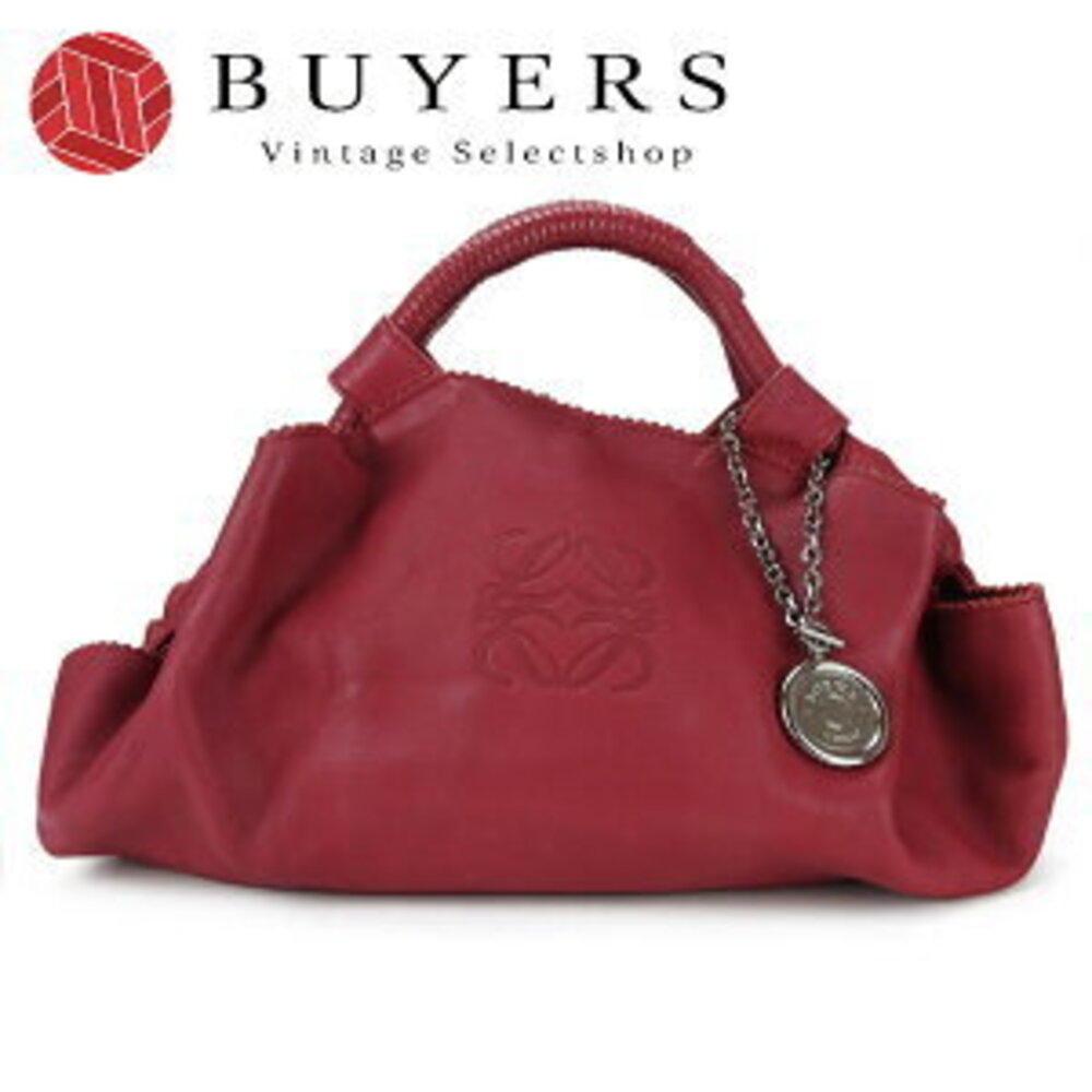 Loewe handbag Nappa Aire leather wine red Anagram charm